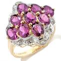 2.3ct Rhodolite and Diamond 10K Ring