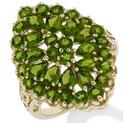 2.4ct Chrome Diopside Cluster 14K Ring