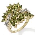 2.37ct Green and White Zircon 14K Cocktail Ring
